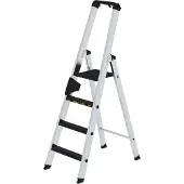 MUNK Günzburger Steigtechnik Stufen-Stehleiter 250 kg einseitig begehbar mit clip-step R13 4 Stufen - 042704