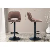 CLP Barhocker Camden Samt schwarz braun
