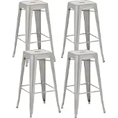 CLP 4er Set Barhocker Joshua silber