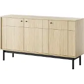 Bettso Dreitürige Türkommode Kommode aus Holz auf hohen Beinen PANDA EICHE