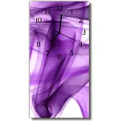 Tulup Glasuhr Wanduhr Küchenuhr Echt-Glas 30x60 Muster Viola