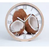 Tulup Holzuhr 25fi cm wanduhr - weiße Spitzen - Kokosnuss