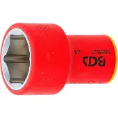 Bgs 35880 VDE-Steckschlüssel-Einsatz Sechskant, An trieb Innenvierkant 10 mm (3/8"), SW 21 mm