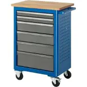 RAU Rollwerkbank Buche-Top mit 6 Schubladen