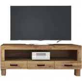 Natur24 TV-Board Ringo aus Wildeiche massiv 158x45x61 cm mit 3 Schubladen