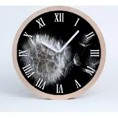Tulup Holzuhr 20fi cm wanduhr - weiße Spitzen - Löwenzahn