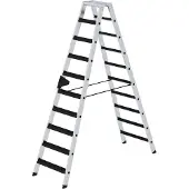 Munk Günzburger Steigtechnik Stufen-Stehleiter beidseitig begehbar mit clip-step relax 2x10 Stufen