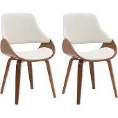 CLP 2er Set Esszimmerstuhl Vangale walnuss/creme Material Stoff