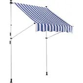 CLP Klemm-Markise Westerly,weiß/blau 350x120 cm