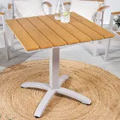 Riess Moderner Bistrotisch DESIGNO 70cm natur greige Aluminium wetterfest Gartentisch Tisch Beistelltisch