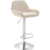 CLP Barhocker Braga Stoff chrom creme