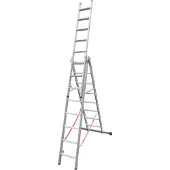 Euroline Premium 30777 Stufen Mehrzweckleiter mit Wandlaufrollen 3-teilig 3x8 Stufen