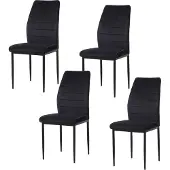HTI 4er Set Stühle Madison aus Samt, 96x43,5x57 cm, Sitzhöhe 49 cm