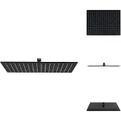 vidaXL Regenbrause Edelstahl 40x30 cm Rechteckig Schwarz - Duschköpfe