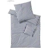 Elegante Perkal-Bettwäsche-Garnitur Lido Farbe marine Größe 200x220+2x40x80