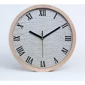 Tulup Holzuhr 25fi cm wanduhr - schwarze Spitzen - Krokodilhaut