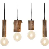 NINO LEUCHTEN Pendelleuchte 4-flg TRONCO 4x Holzpendel, Eukalyptus, 31760446