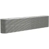 vidaXL Hochbeet Verzinkter Stahl 332x40x68 cm Grau