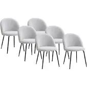 Vente-unique 6 Stühle aus rostfreiem Stahl, schwarz und bukolisch - Weiß - MELBOURNE