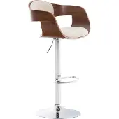 TPFLiving Barhocker Kingsley Holz/Stoff Walnuss/Natur