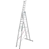 Euroline Premium 30777 Stufen Mehrzweckleiter mit Wandlaufrollen 3-teilig 3x14 Stufen