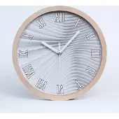 Tulup Holzuhr 30fi cm wanduhr - weiße Spitzen - abstrakte Linien