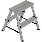Elkop Doppelstufen-Leiter, aus Aluminium-Profil, profilierte Trittstufen, bis 150 kg, 2 x 2-stufig