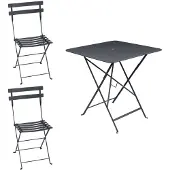 Fermob Bistro Balkonmöbel-Set 3tlg. Stahl/Klappbar 71x71cm Tisch
