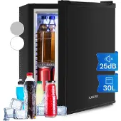 Klarstein Mini Kühlschrank für Zimmer, 30L Mini-Kühlschrank für Getränke & Kosmetik, Kleine Minibar, Kühlschrank Klein & Leise, Verstellbare Ablagen, Kleiner Skincare Kühlschrank 5-15°C