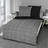 TRAUMSCHLAF Biber Bettwäsche Eternity Combo schwarz 135x200 cm + 80x80 cm