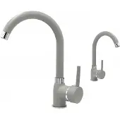 Granitan - Küchenarmatur - Wasserhahn Küche Höhe 30 cm - Mischbatterie Grau - 360° schwenkbar - BETA
