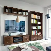 Lomadox Wohnwand Wohnzimmer Nussbaum IMPERIA-129