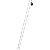 Proregal Sprossen-Anlegeleiter Germany | 24 Sprossen | Arbeitshöhe 7,40m | 350mm breit ohne Traverse | Traglast 150kg | Alu