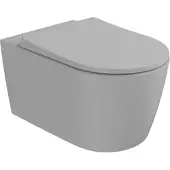 Vitra New Metropole Round QuantumFlush Wand-WC spülrandlos Steingrau Matt mit Oberflächenveredelung Clean