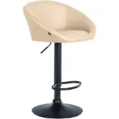 CLP Barhocker Davie Kunstleder höhenverstellbar und drehbar creme Material Gestell Metall matt schwarz
