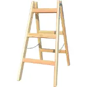 Vago-Tools Zweiseitige Holzleiter 2 x 3 Stufen Leiter Trittleiter Klappleiter