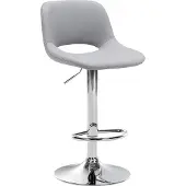 CLP Barhocker Camden Kunstleder drehbar und höhenverstellbar grau Material Gestell Metall in Chromoptik