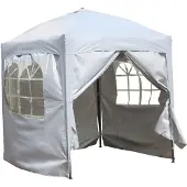 Bc-elec - 578-013 Faltbarer Gartenpavillon, Gartenpavillon, weißer Pavillon 2X2m mit 4 Seitenwänden