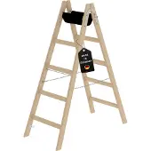 Proregal Sprossen-Stehleiter Holz 2x5 Sprossen
