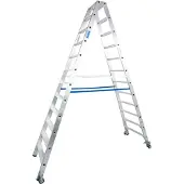 Krause Aluminium-Doppelleiter STABILO fahrbar 4,35 m