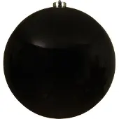 Décoris Unzerbrechliche schwarze Christbaumkugel 20cm - Weihnachts-Schmuck, Kunststoff Deko für Festtage