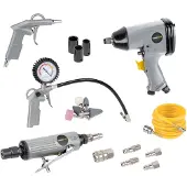 Powerplus Powair0021 Pneumatisches Werkzeugset 25 Stücke Silber One Size / EU Plug Silber One Size