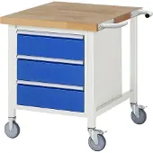 RAU Fahrbare Werkbank 8157, B750xT900xH880mm, 3x Schublade-TA