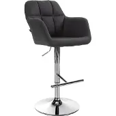 CLP Barhocker Natoma Stoff I Thekenhocker für Bar mit Gepolsterter Sitzfläche schwarz Material Gestell Metall in Chromoptik