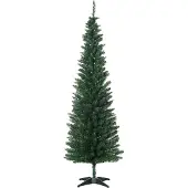 HOMCOM Weihnachtsbaum Tannenbaum mit Kunststoffständer 390 Spitzen Grün Ø 55 x H180 cm