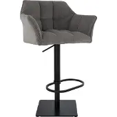 CLP Barhocker Damaso, höhenverstellbar, stilvoll und bequem taupe Gestell Farbe schwarz