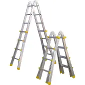 Siedra Teleskopleiter 984 mit stabilem Stahlbügelgelenk 4x3 Sprossen