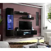 Xl Moebel Gmbh Schwarz Wohnzimmer Luxus Wohnwand Hänge VitrineModerne TV-Ständer Holz Neu