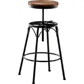 TPFLiving Barhocker Bean Holzsitz Gestell Schwarz