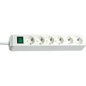 Brennenstuhl Eco-Line Steckdosenleiste mit Schalter 6-fach weiß 1,5m H05VV-F 3G1,5, 1159520015
